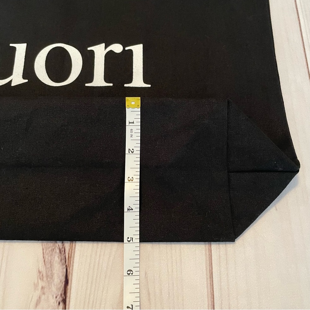 Vuori The Rise The Shine Canvas Tote Bag Black & White 100% Cotton Market Eco - Picture 12 of 14